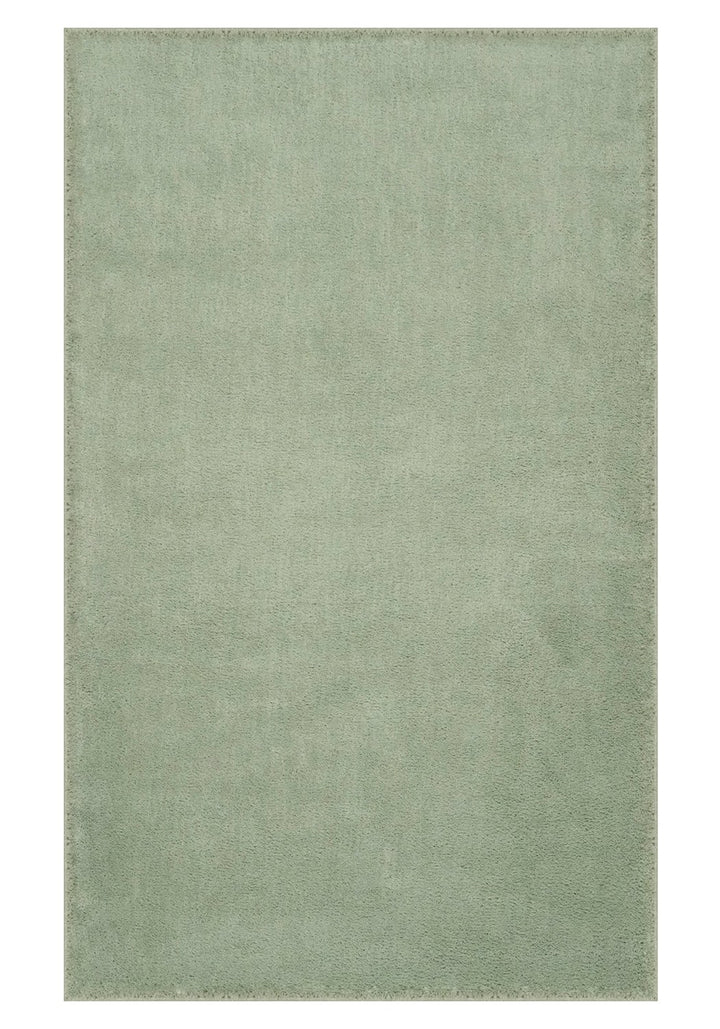 Washmellow sage green washable rug, top view of the full rectangle rug | The Rugs