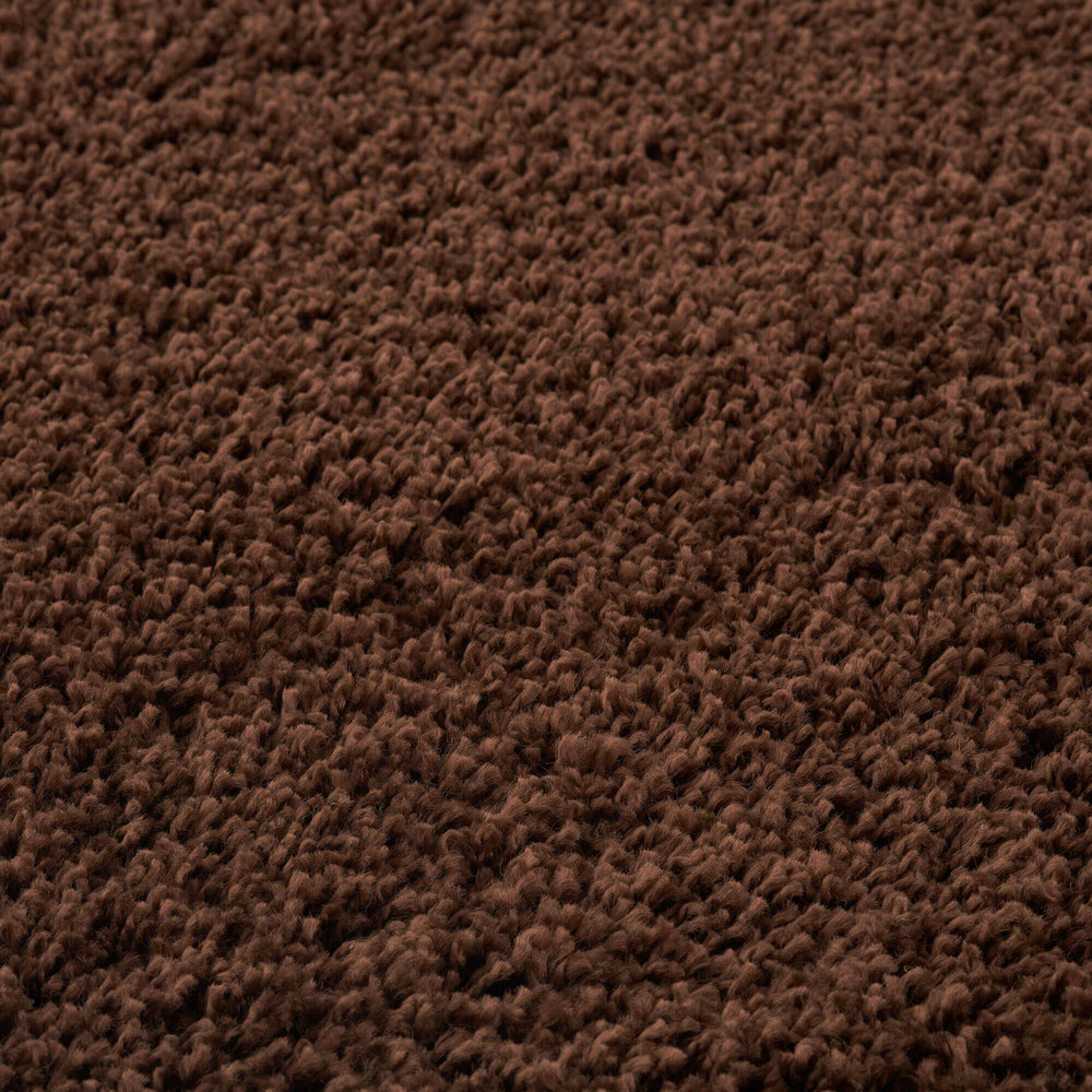 Premium Shaggy Rug Plain Brown Rectangle Shape | The Rugs