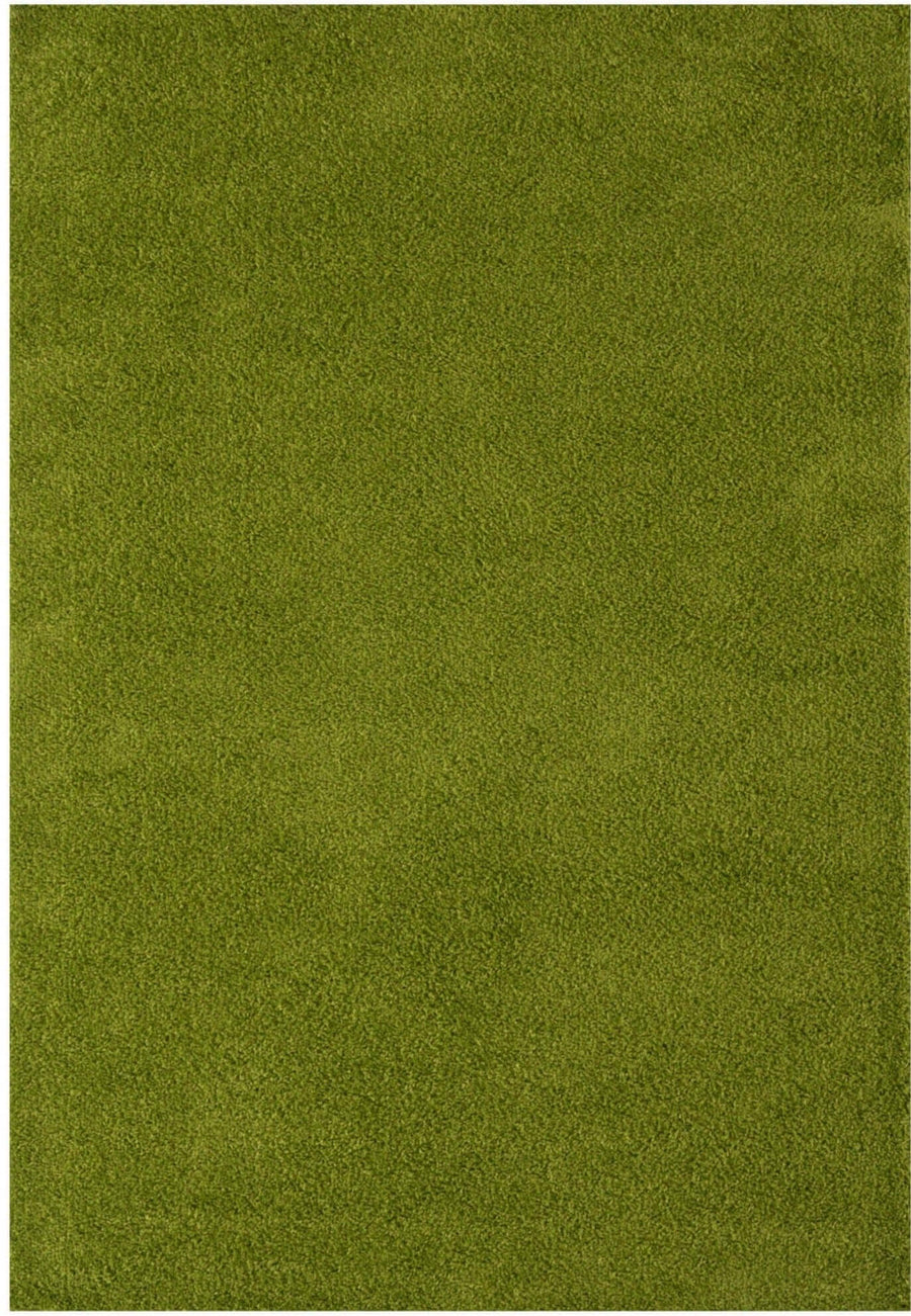 Premium Shaggy Rug Plain Green Rectangle Shape | The Rugs