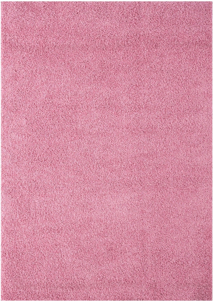 Premium Shaggy Rug Plain Pink Rectangle Shape | The Rugs