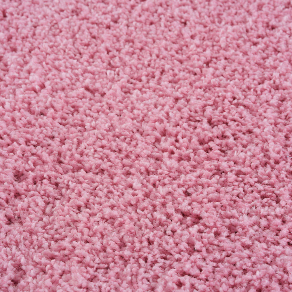 Premium Shaggy Rug Plain Pink Rectangle Shape | The Rugs