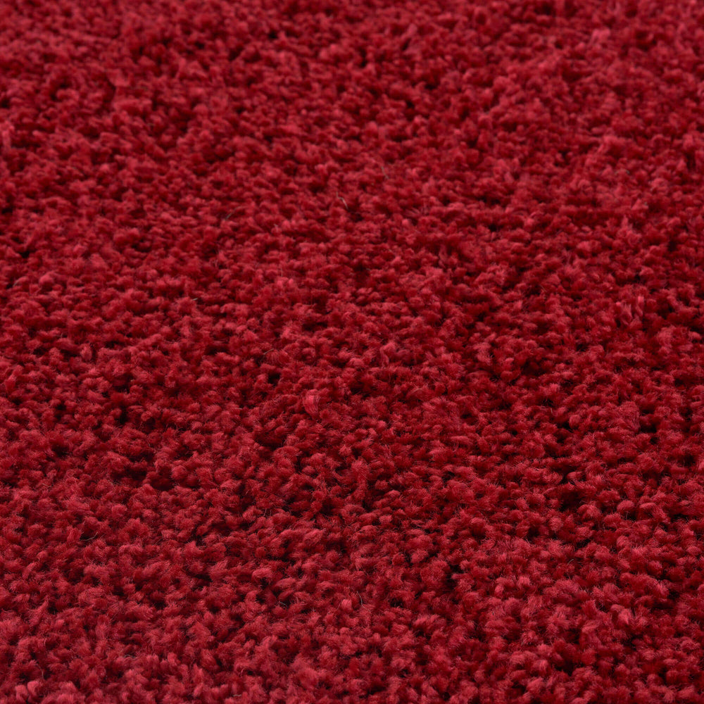 Premium Shaggy Rug Plain Red Rectangle Shape | The Rugs