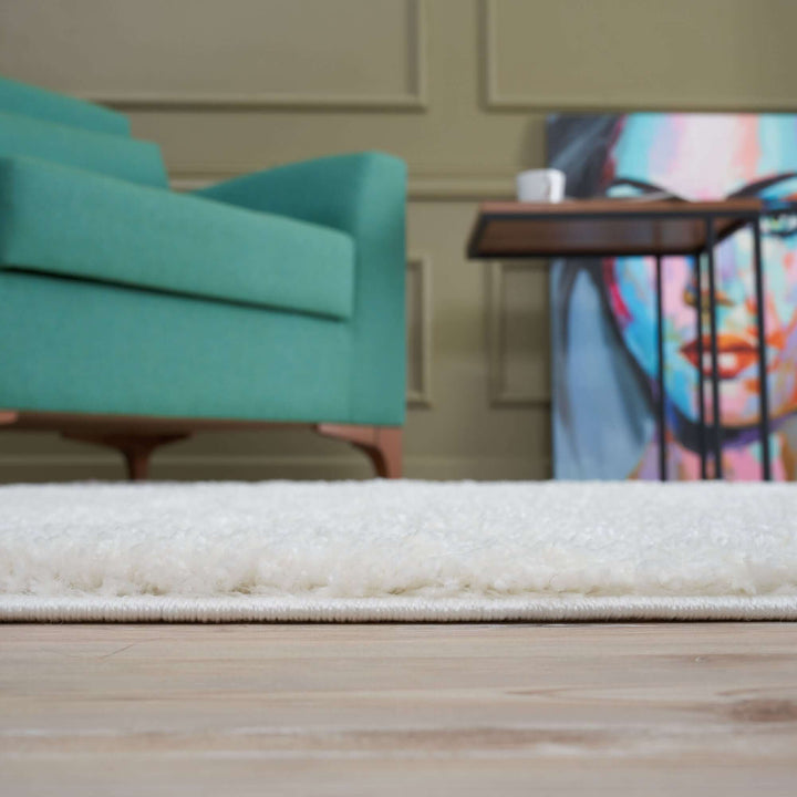 The Rugs Area Rug - Modern Luxury Shaggy Rug Solid White