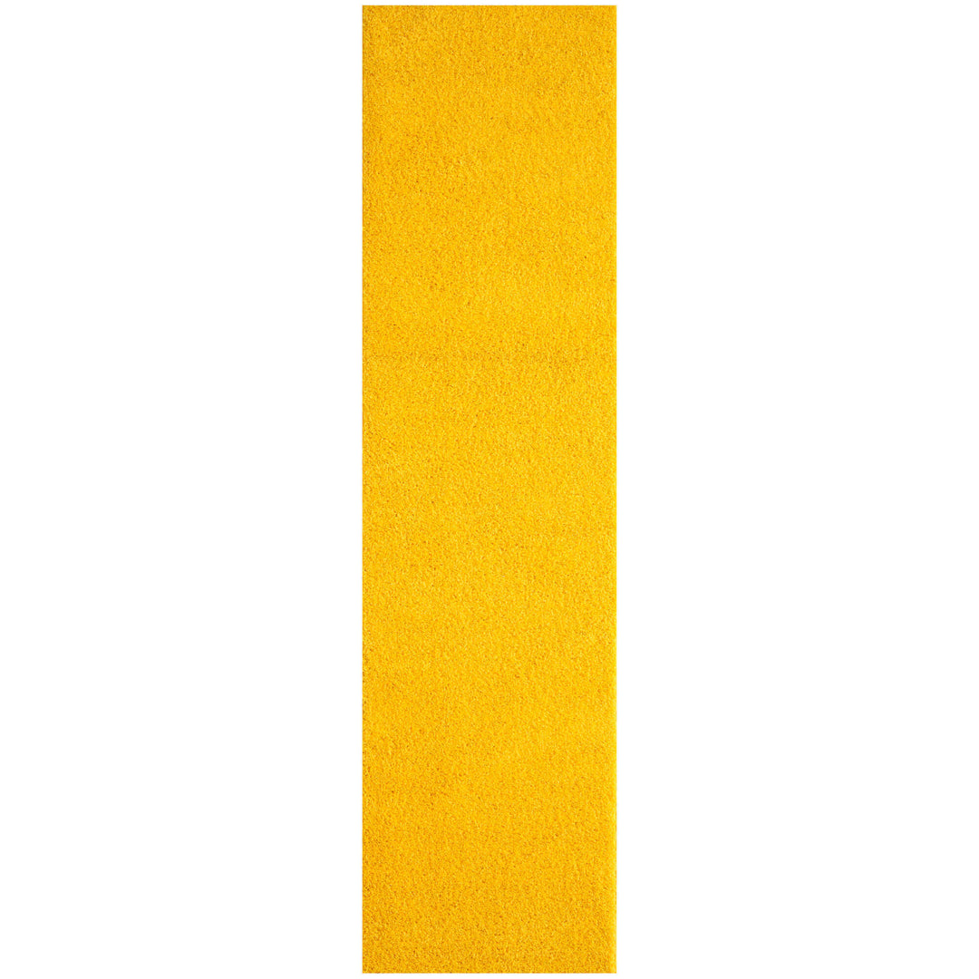Premium Shaggy Rug Plain Yellow Rectangle Shape | The Rugs