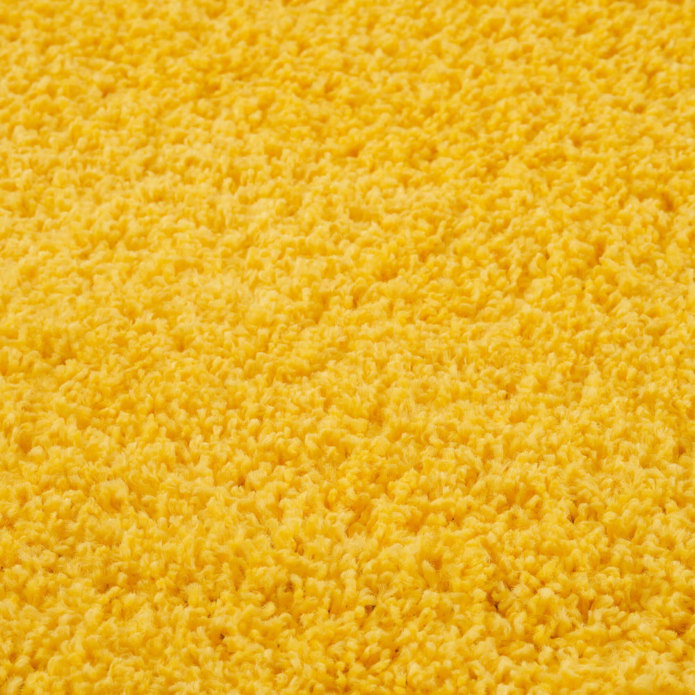 Premium Shaggy Rug Plain Yellow Rectangle Shape | The Rugs