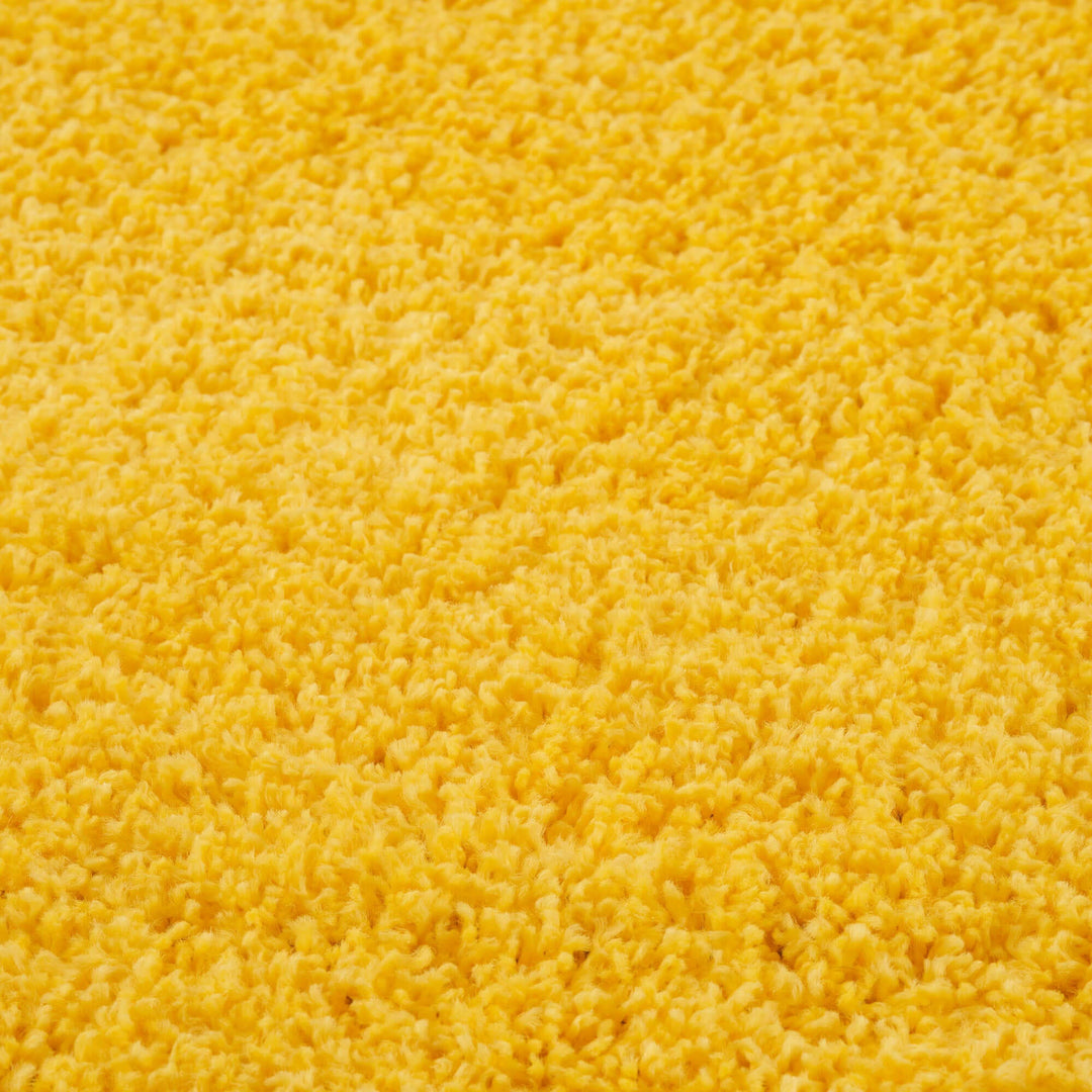 Premium Shaggy Rug Plain Yellow Rectangle Shape | The Rugs