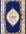 Decorative rug with floral pattern and ornate border on a blue background