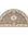 Decorative half-moon rug with floral patterns on a white background