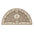 Decorative half-moon rug with floral patterns on a white background