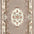 Decorative rug with intricate patterns and floral designs on a beige background