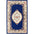 Decorative rug with floral pattern and border on a blue background