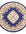 Decorative round rug with floral patterns on a white background