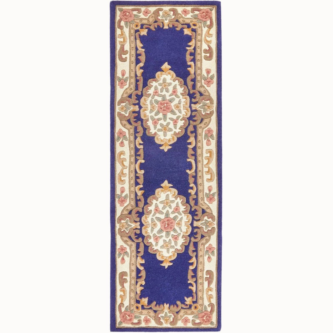 Decorative rug with intricate patterns on a white background