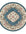 Round rug with floral pattern on a white background