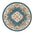 Round rug with floral pattern on a white background