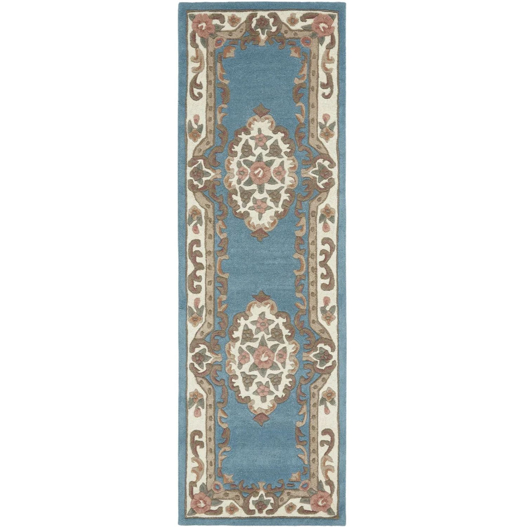 Decorative rug with intricate patterns on a white background