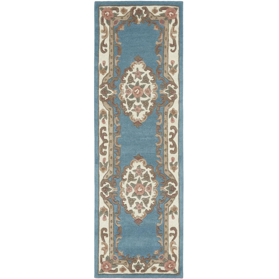Decorative rug with intricate patterns on a white background