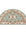 Decorative half-circle rug with floral patterns on a white background