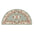 Decorative half-circle rug with floral patterns on a white background
