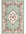Decorative rug with floral patterns on a light green background