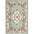 Decorative rug with floral patterns on a light green background