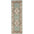 Decorative rug with intricate patterns on a light green background