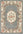 Decorative rug with floral patterns and a central medallion on a gray background