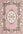 Decorative rug with floral patterns on a pink background