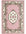 Decorative pink rug with floral patterns on a white background