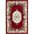 Decorative rug with floral pattern on a red background
