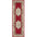 Decorative red and beige runner rug with intricate patterns on a white background