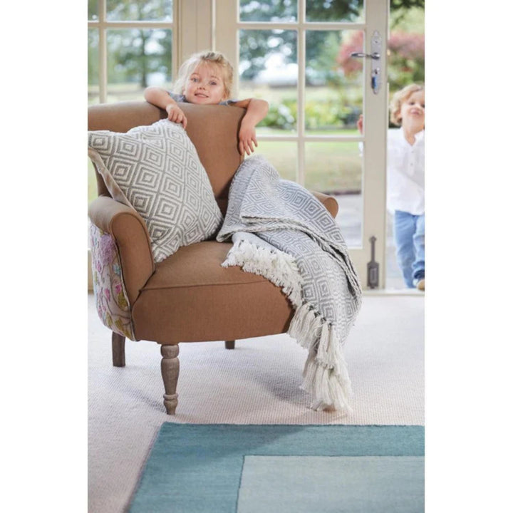 Diamond Design Woven Throw | Luxurious Wool Rug | The Rugs