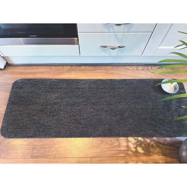 The Rugs Eco-Friendly Soft Washable Dark Grey Mat Runner