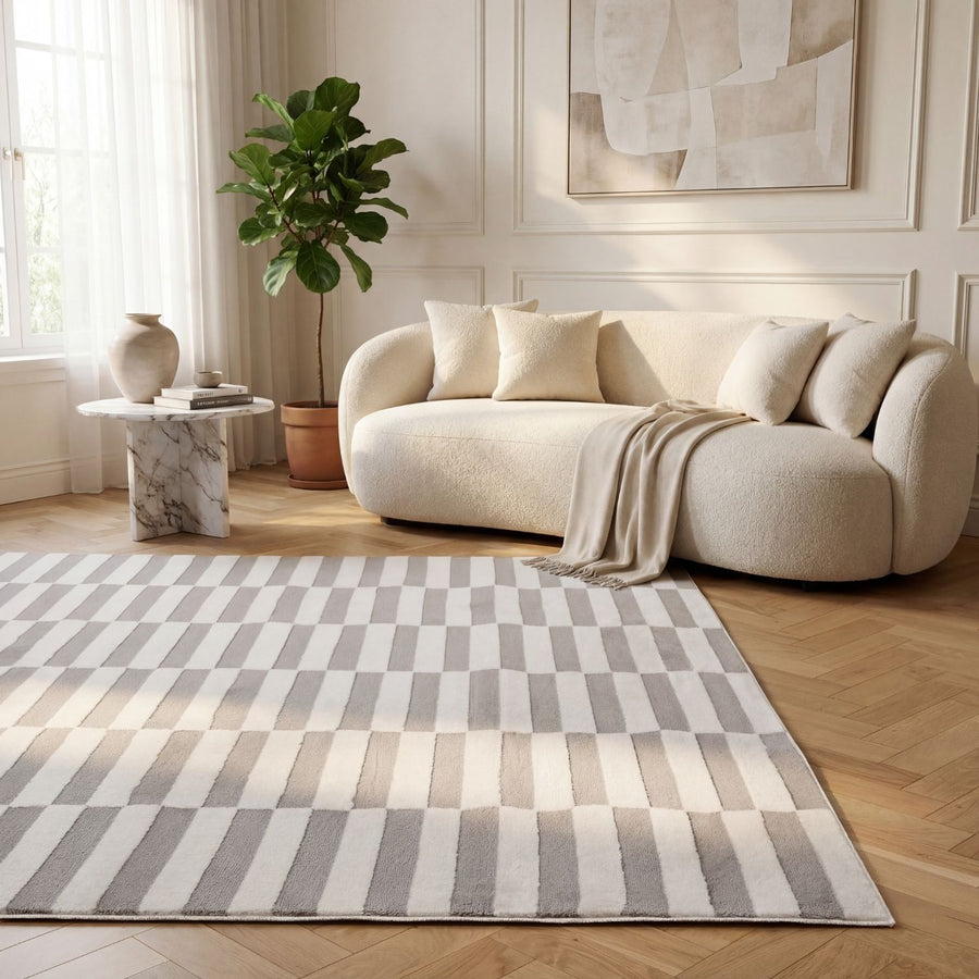The Rugs Loft Striped Grey Rug - Quality Comfort & Style
