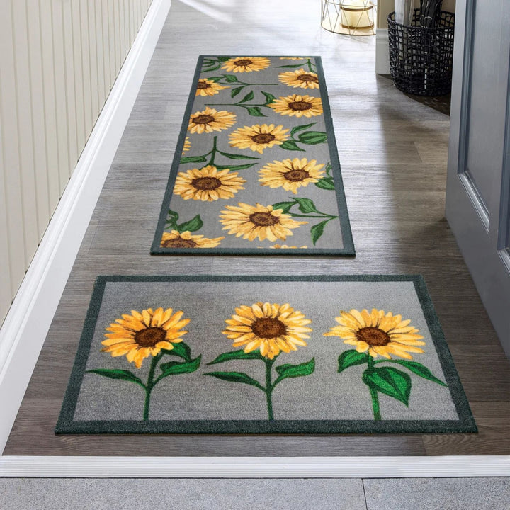 Washable Sunflowers Themed Mat