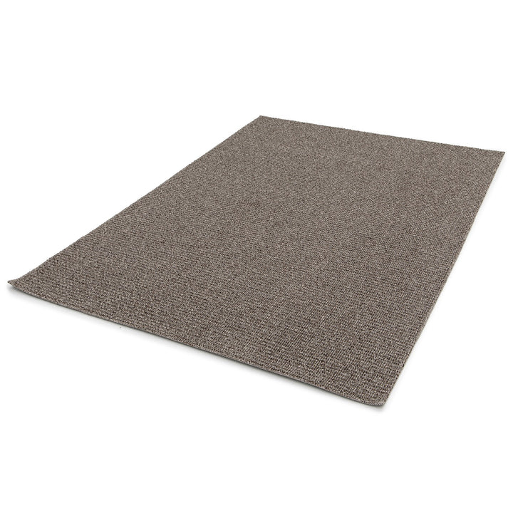Dune Boucle taupe textured rug, angled view on a white background | The Rugs