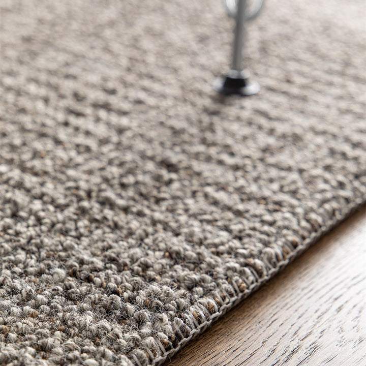 Dune Boucle taupe textured rug, close-up of the knobbly texture | The Rugs
