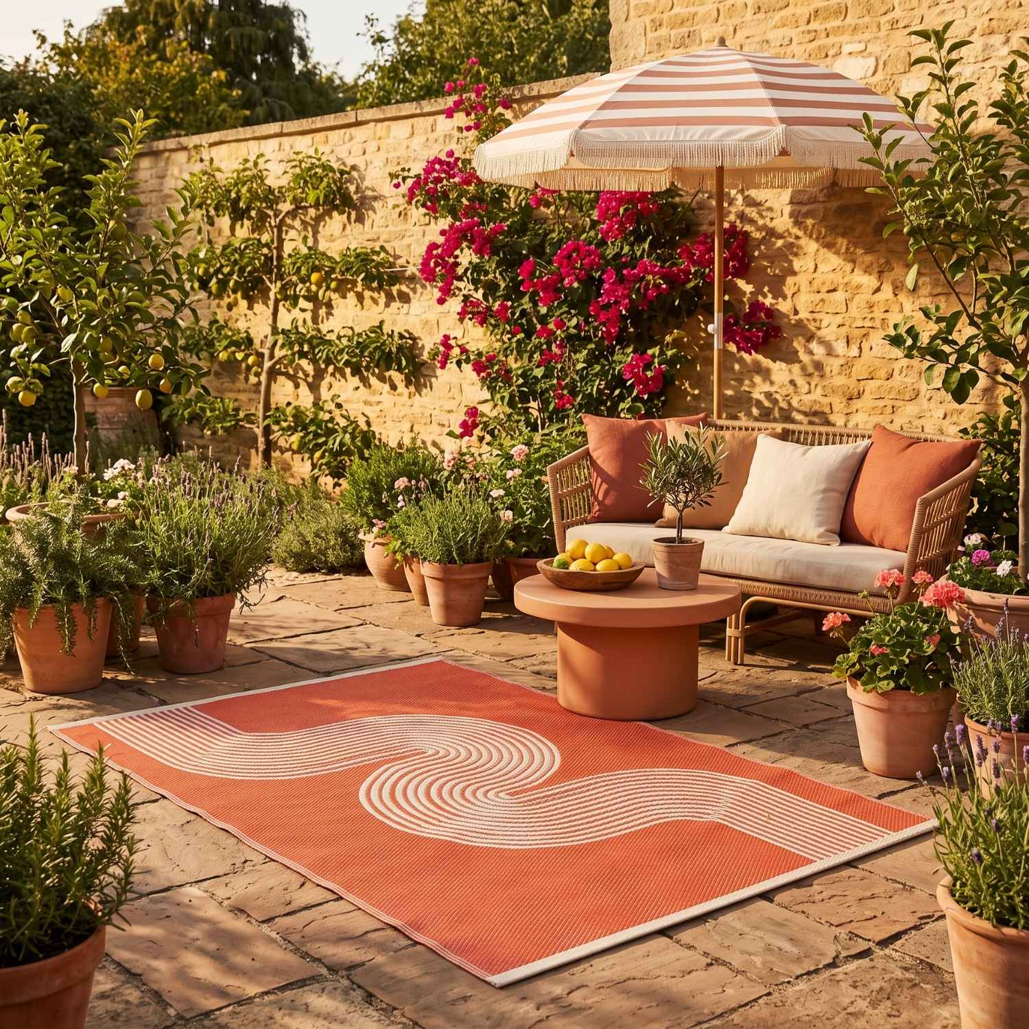 Urban Outdoor Rug Terra & Beige | Geometric Design -The Rugs