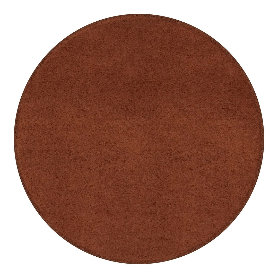 Washmellow terra round washable rug, top view | The Rugs