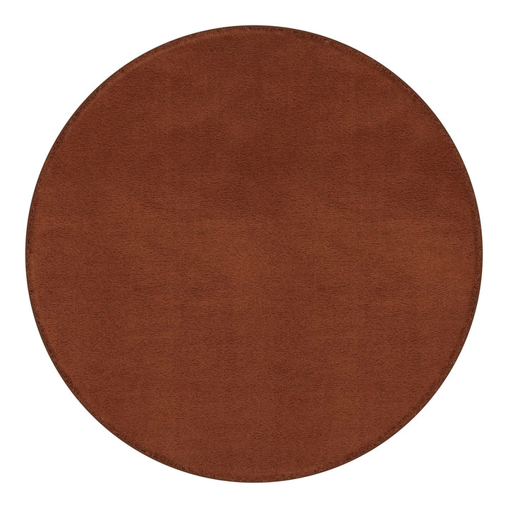 Washmellow terra round washable rug, top view | The Rugs