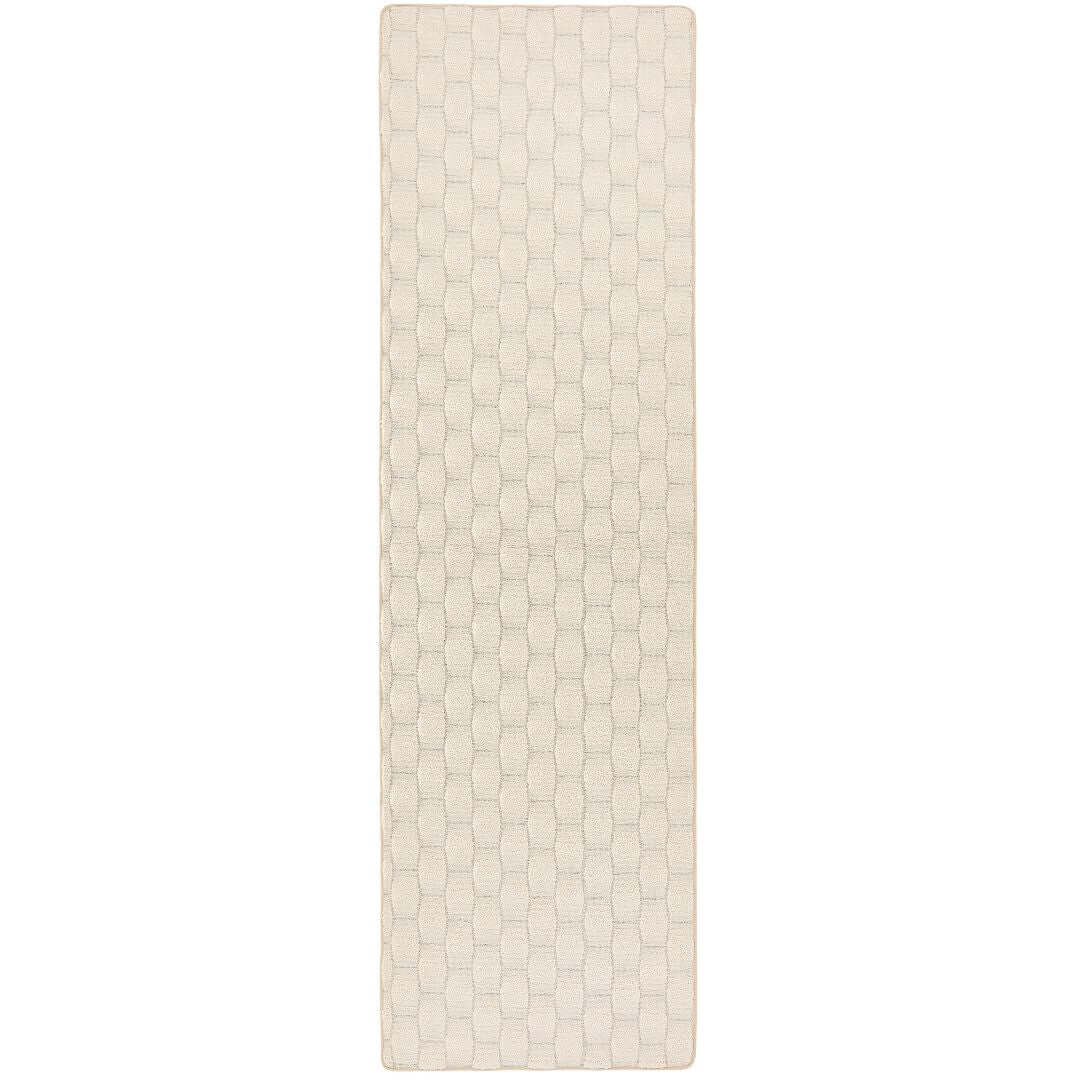 textured cream geometric mat 