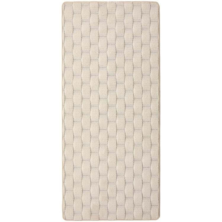 textured cream geometric mat 