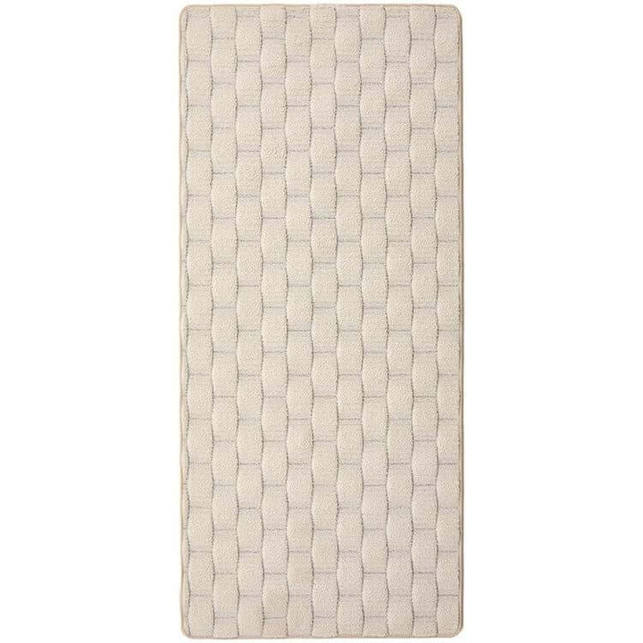 textured cream geometric mat 