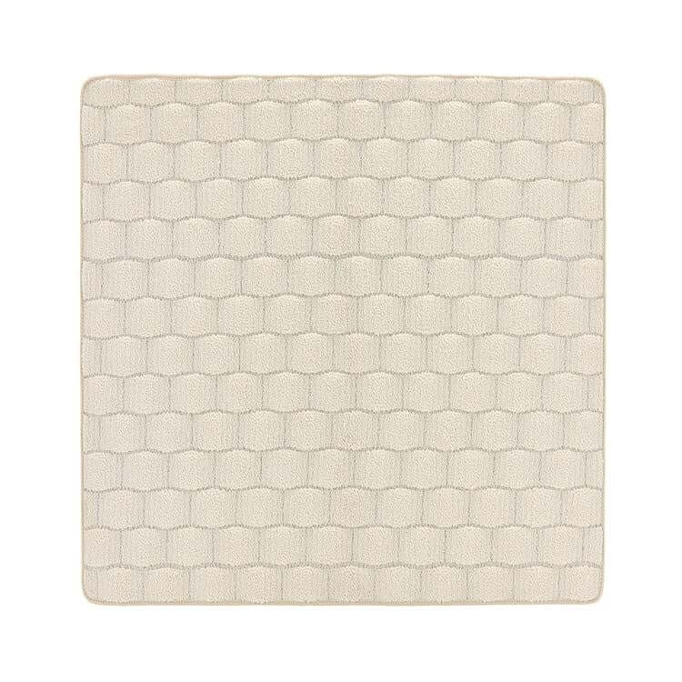 textured cream geometric mat 