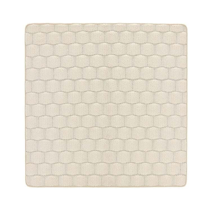 textured cream geometric mat 