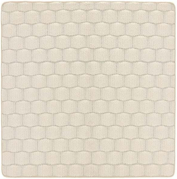 textured cream geometric mat 