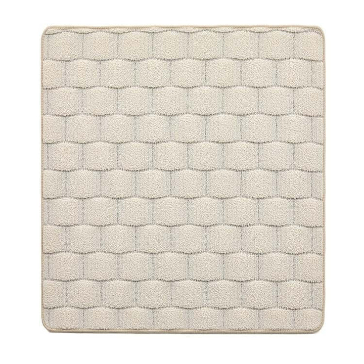 textured cream geometric mat 