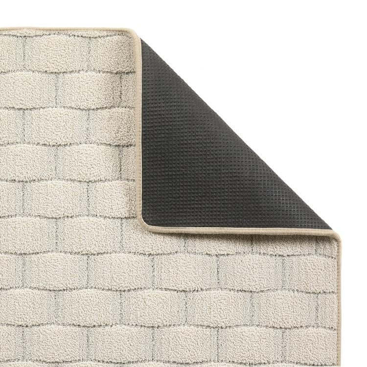 textured cream geometric mat 