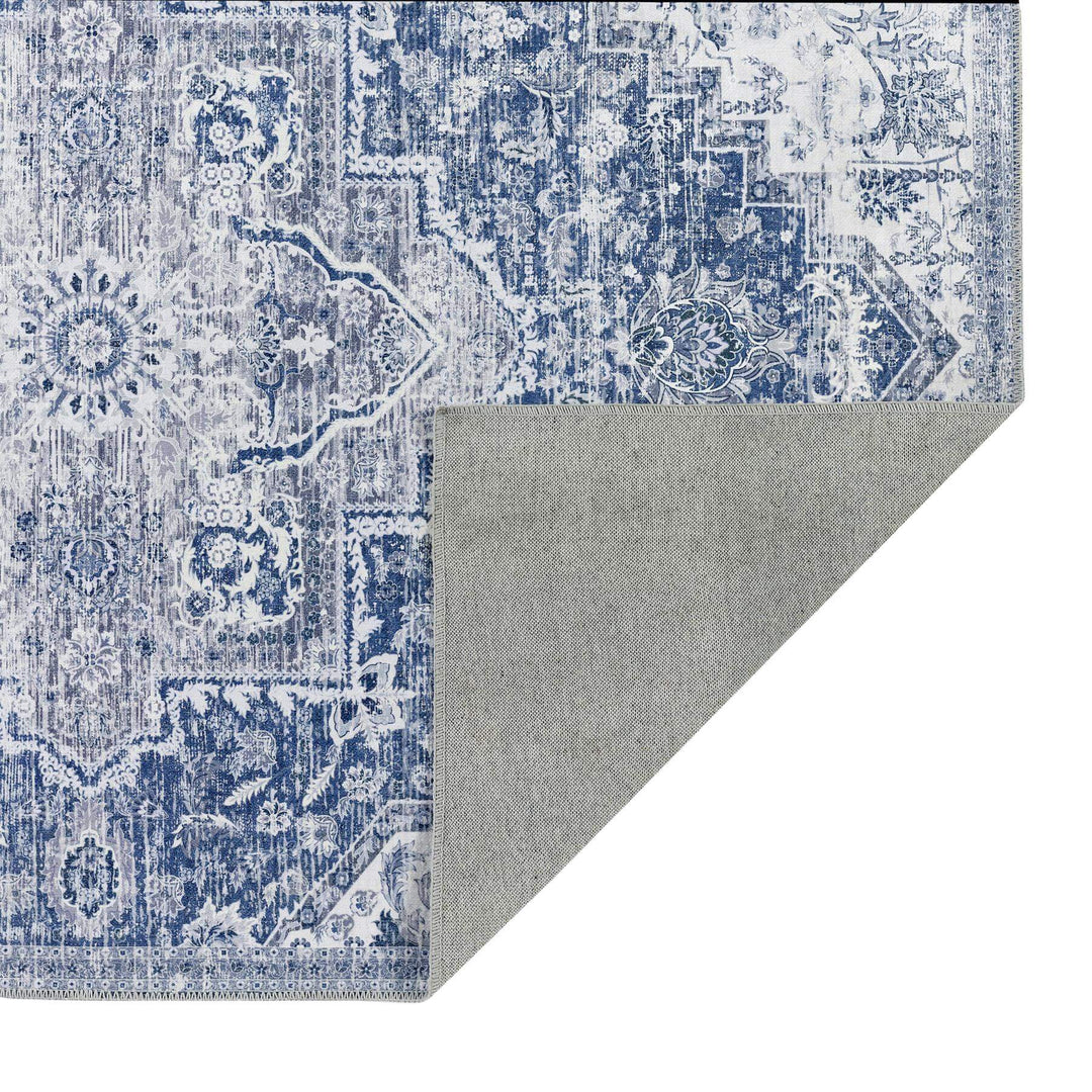 Washable Vintage Blue Rug