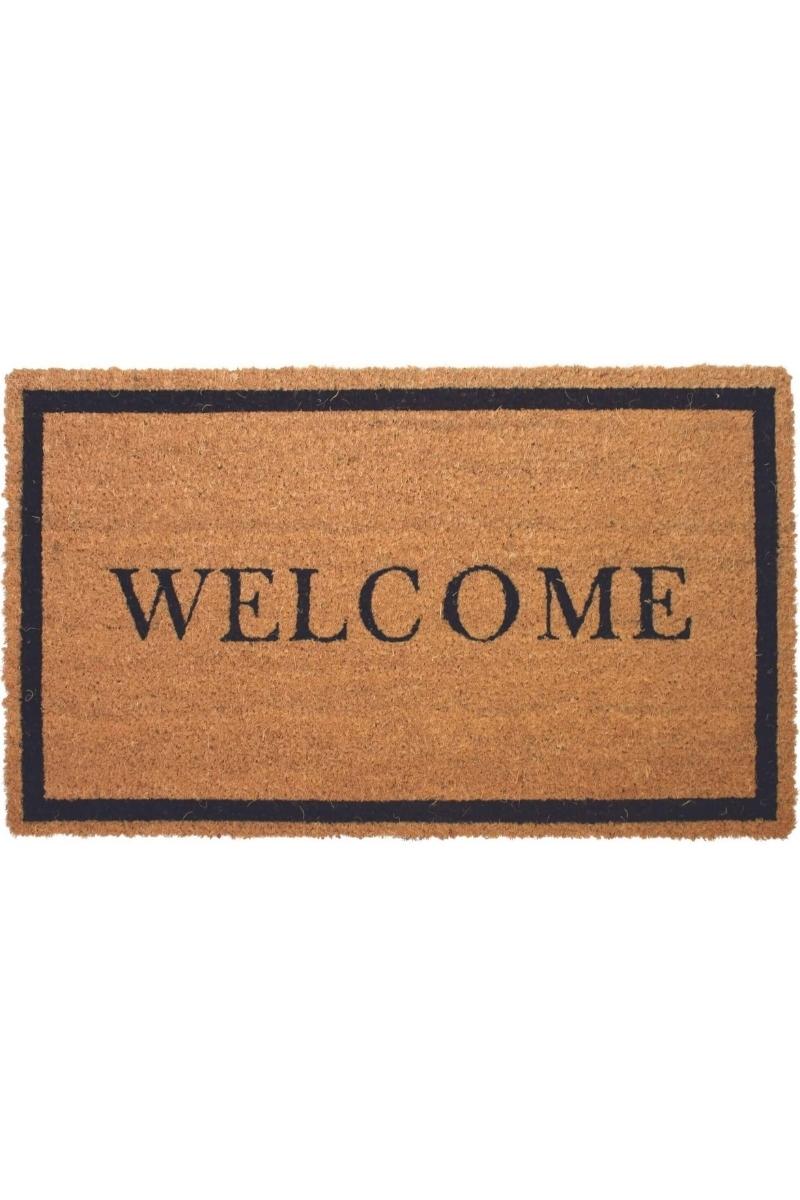 non-slip, coconat fibre, bordered welcome